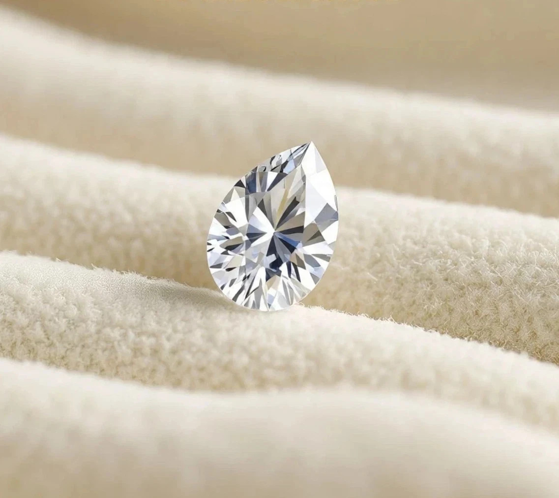 2.50 CT Natural White Diamond Pear Cut 8×10 mm VVS1 D Grade IDGL Certified