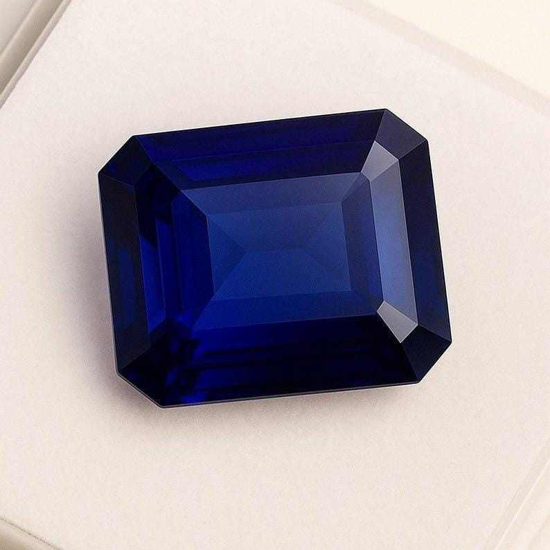 11.70 Ct Natural Blue Flawless Sapphire Emerald Cut GIE Certified Loose Gemstone