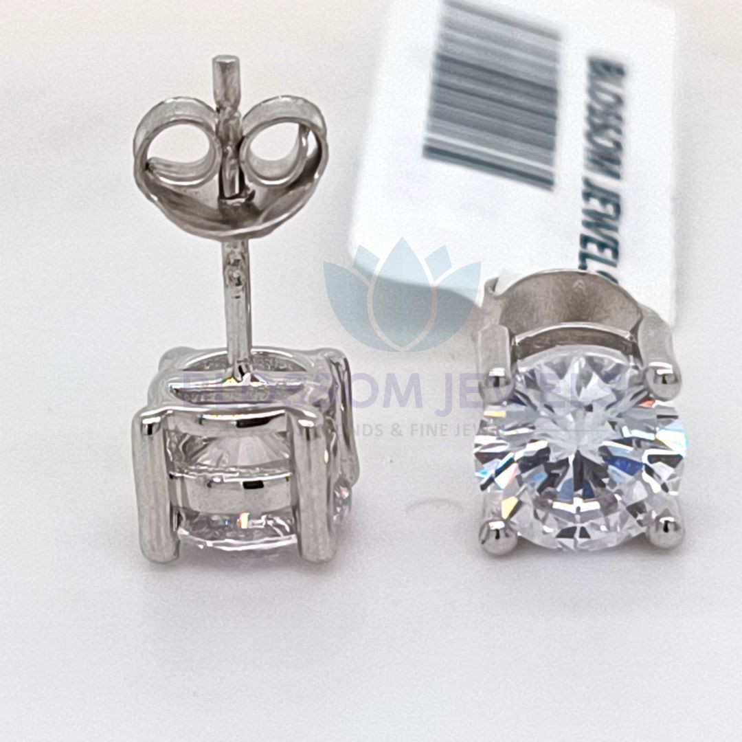 2.00 Ct Round Lab Grown/CVD Diamond Daily Wear Earring 14K White Gold Plated