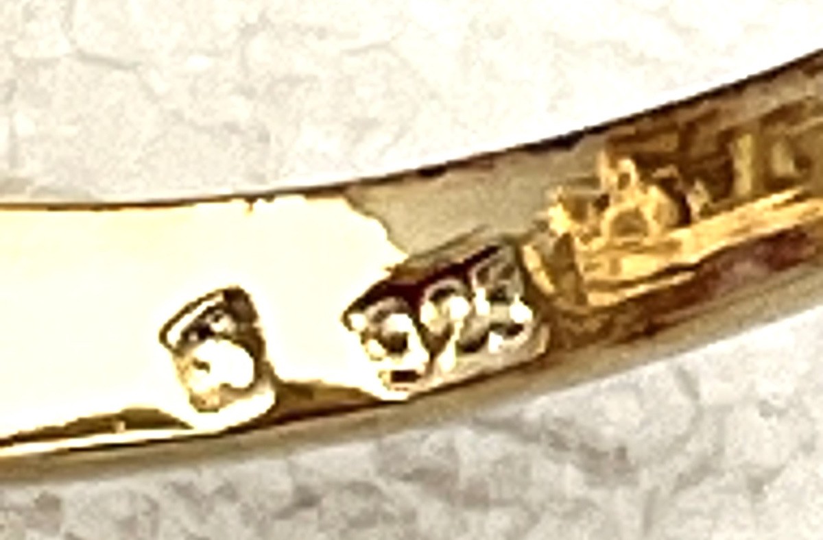 DaneCraft 24KT Gold Over 925 Sterling 4.1 Gram 13 Clear 1 Pink Pear Ring Size  7
