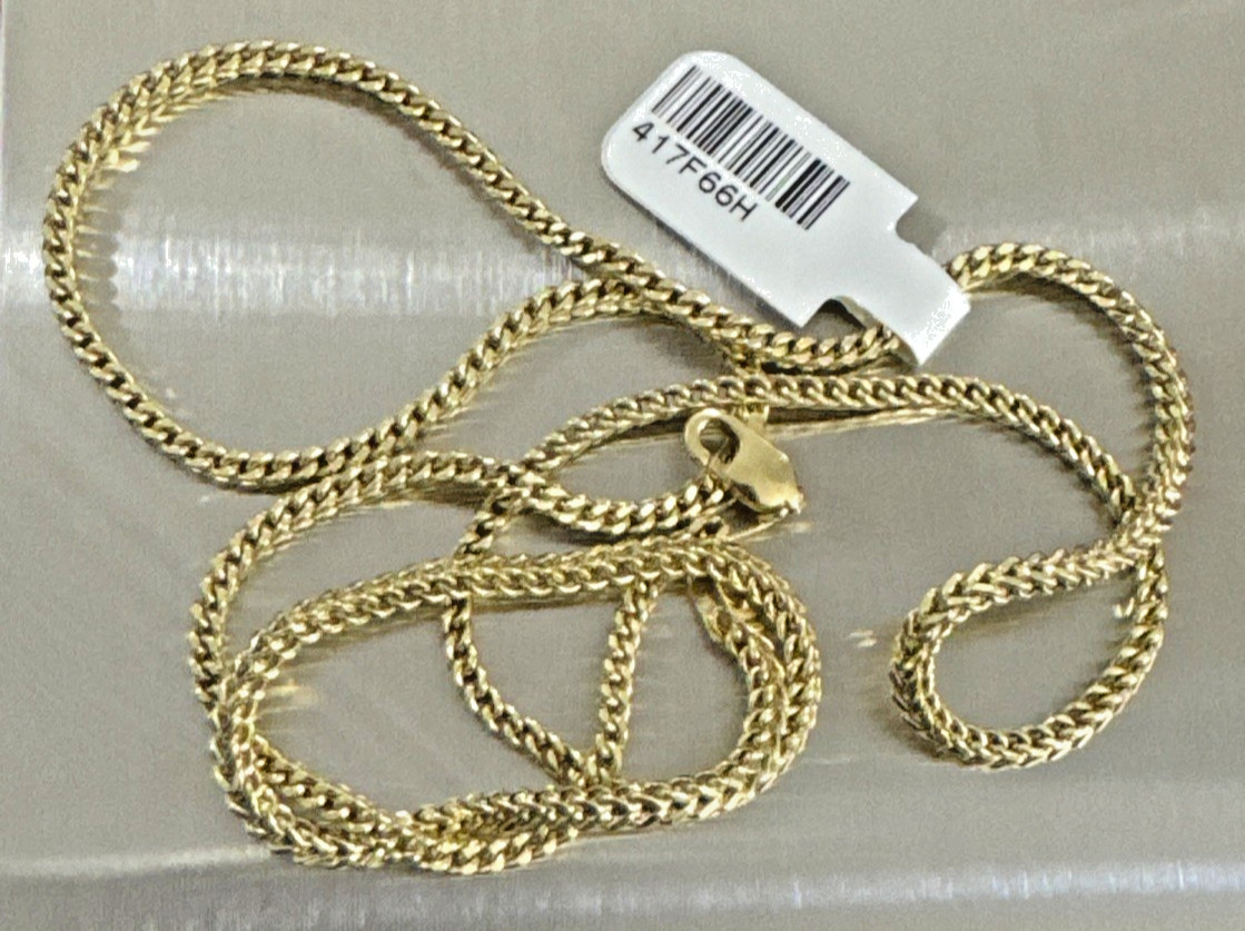 10KT Real Gold Franco Hollow 6.6grams 2.3mm x 2mm 22” Starz Brand New with tag