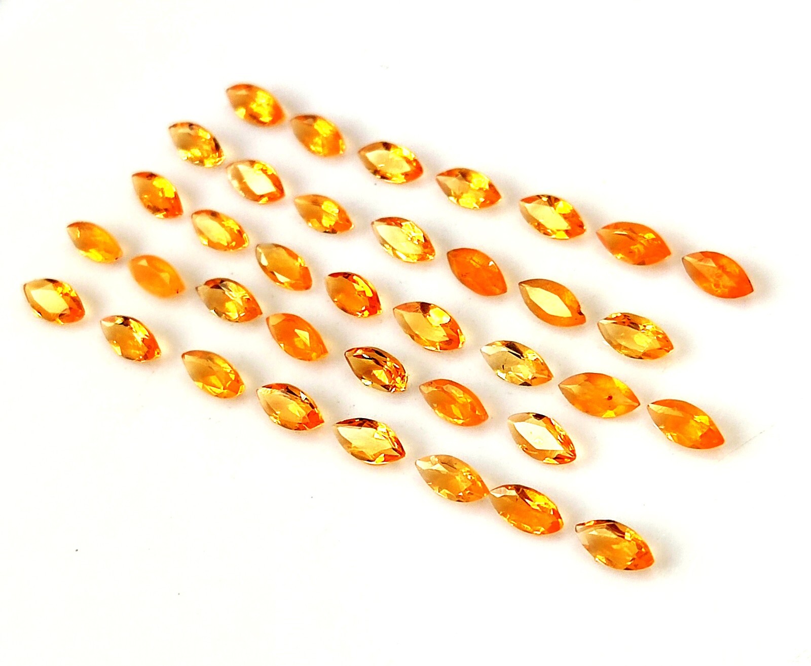 2.5X5 MM MARQUISE CUT AAA+ NATURAL MEXICAN FIRE OPAL FACETED GEMSTONE 37 PIECES