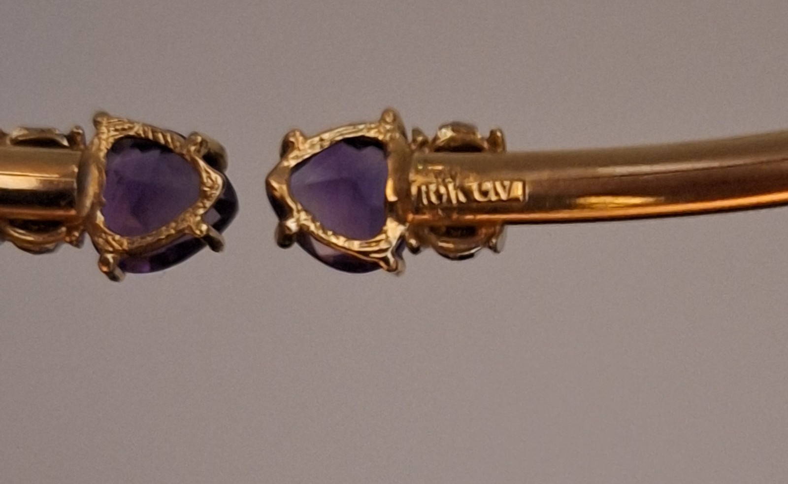 10 K Yellow Gold And Amethyst Bracelet Trio 10.4 Grams Total Weight