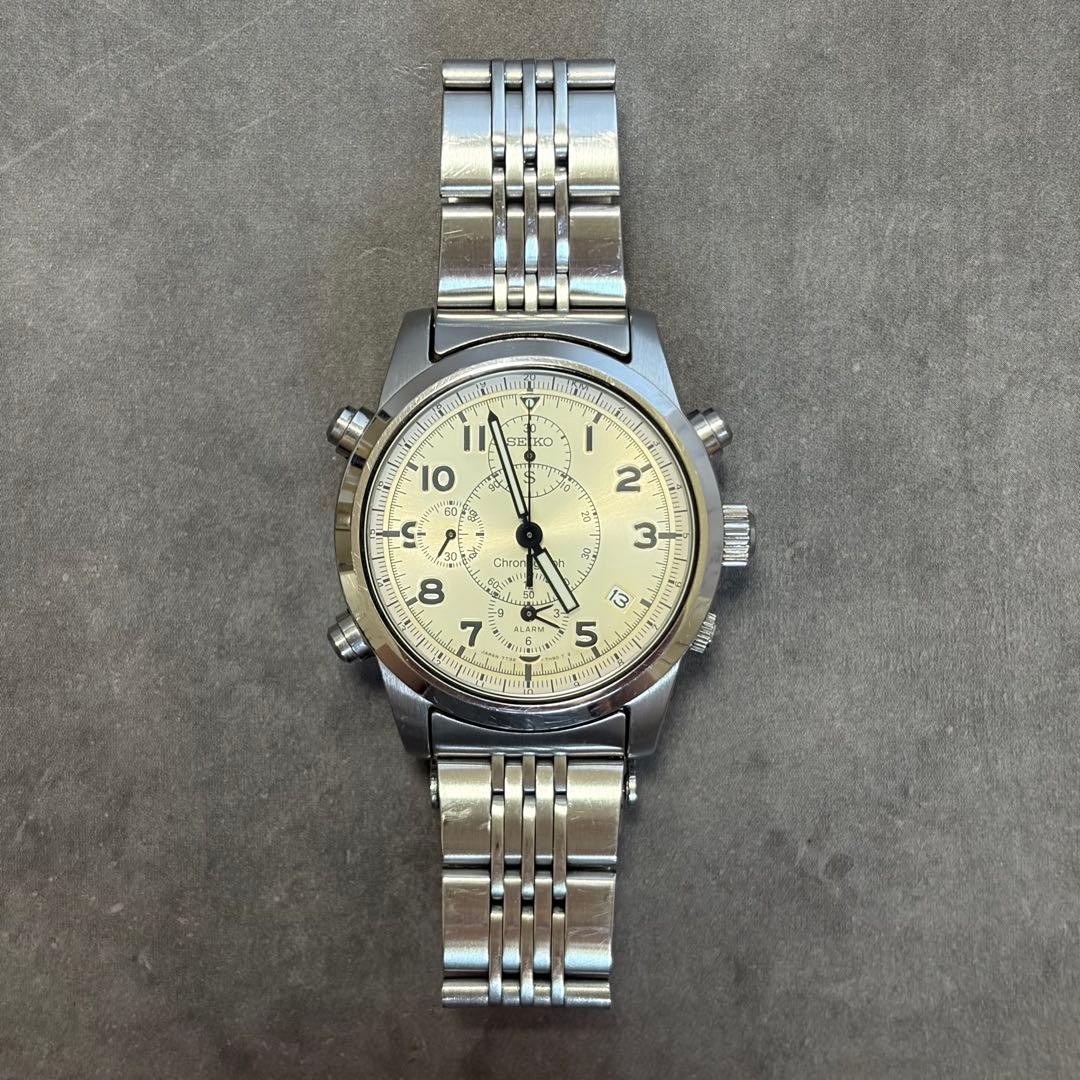 SEIKO SUS 7T32-7E90 chronograph wristwatch working condition