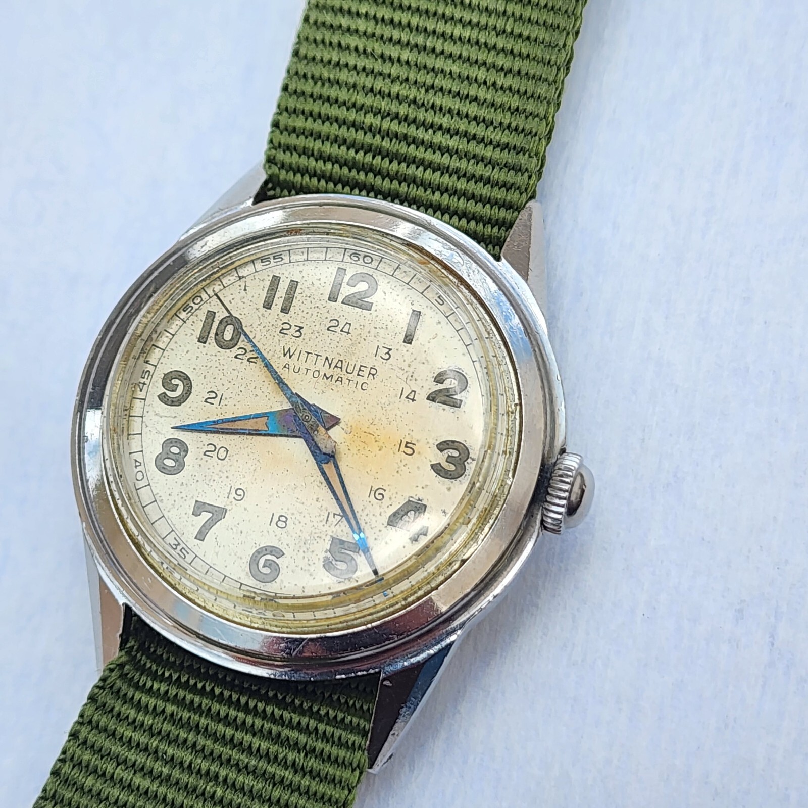 Vintage 1940’s Wittnauer Automatic Bumper WWII Military 33mm Men’s Watch