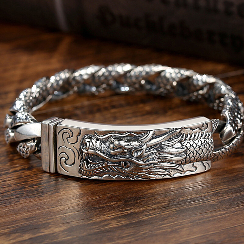 Original Design Silver Men’s Trend Domineering Personality Simple Chinese Style