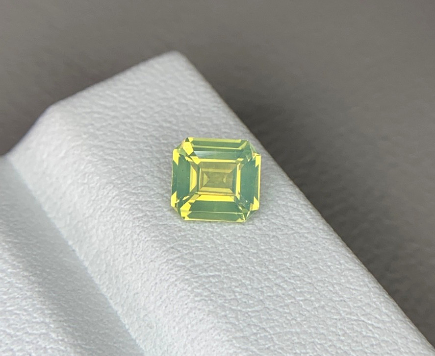 1.10ct Natural Chrysoberyl SQ 6mm Cream Yellow Green Milky Color 100% Genuine