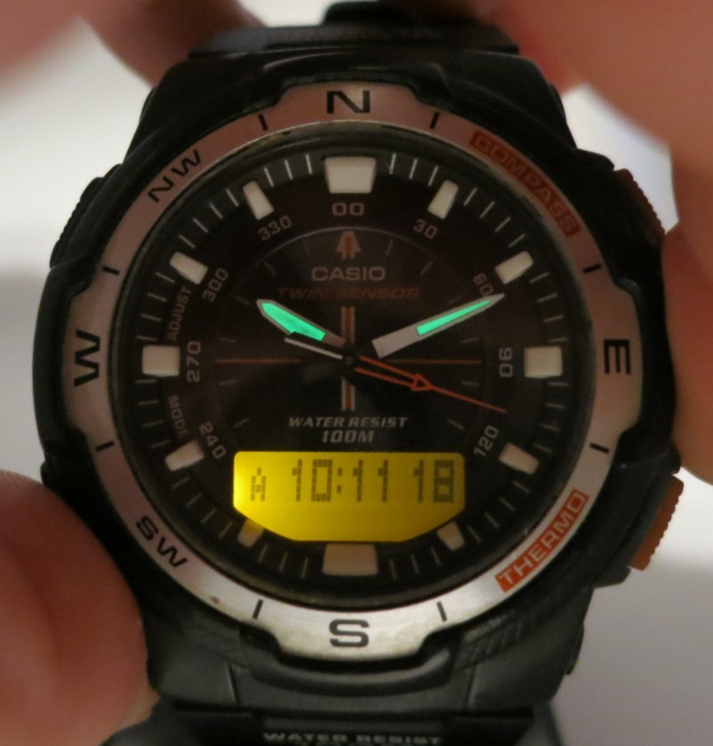 Casio Twin Sensor Ana/Digital Watch – SGW-500H /SGW500H-1B – New Batt + Band