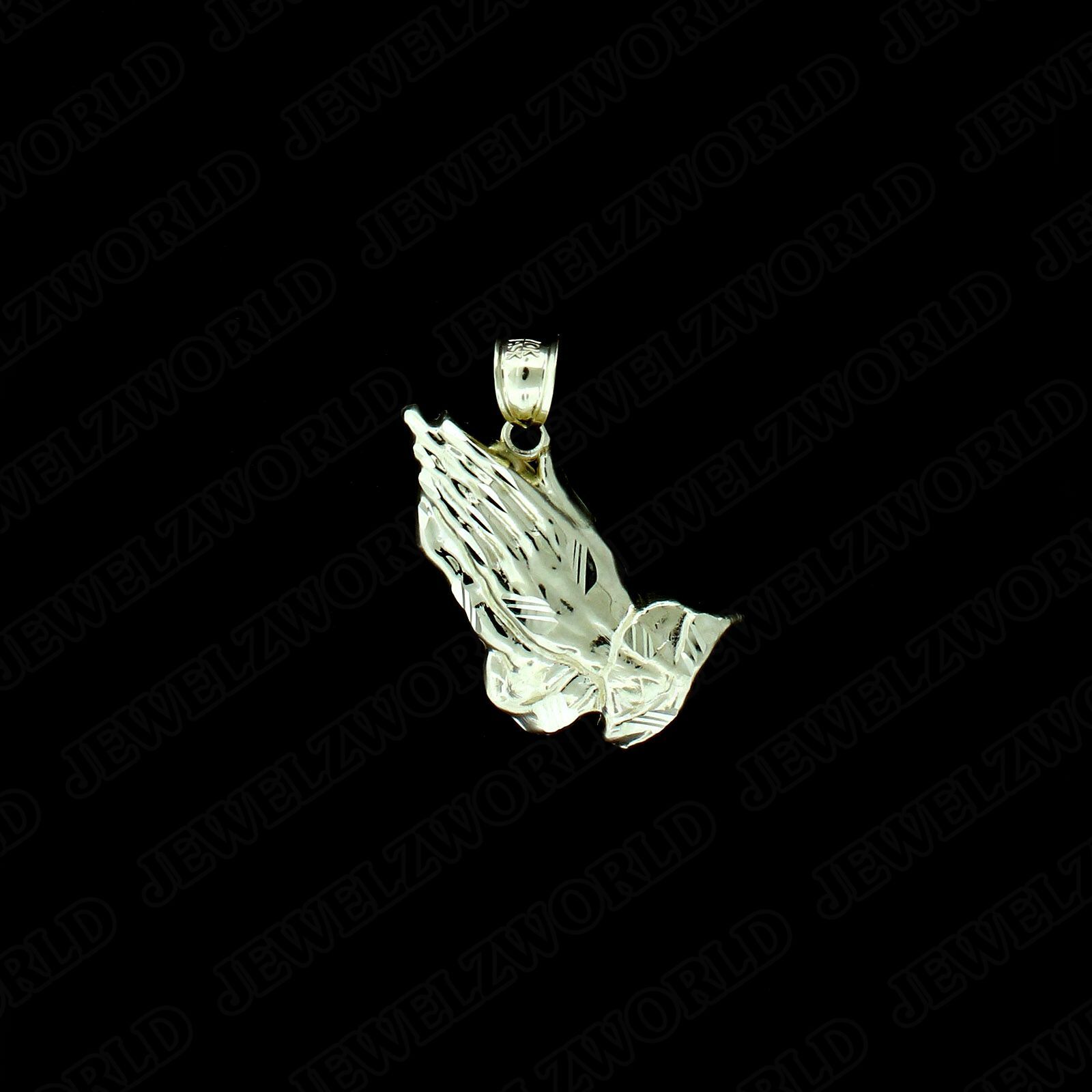 10K Yellow Gold Men’s Praying Hand Pendant Diamond Cut, Brand New, 10KT Gold
