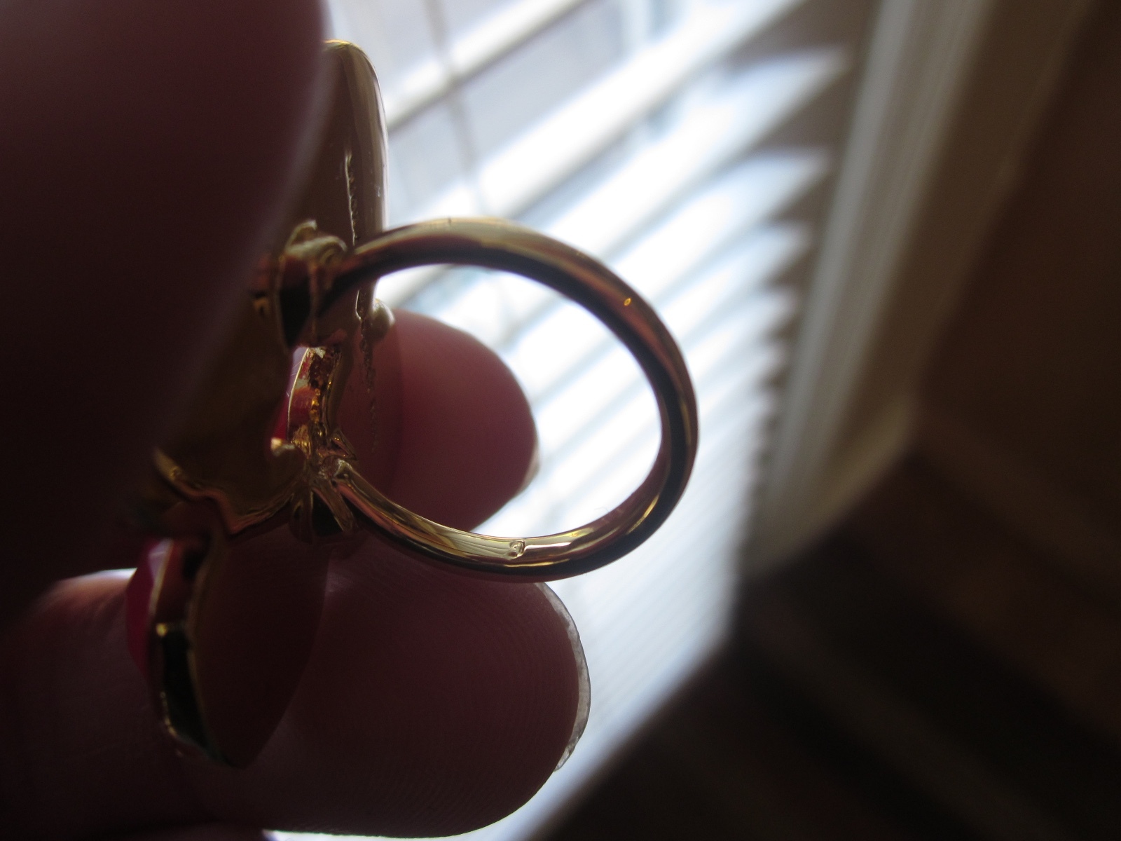 KATE SPADE NEW YORK RARE PINK ORANGE LOGO CONNECT FOUR MOD RING 6 SQUAD MODERN