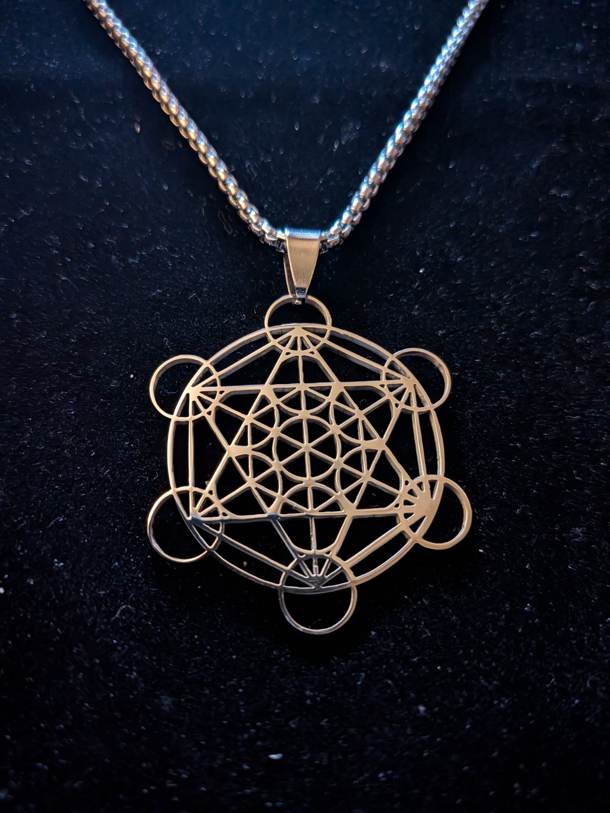 Metaron’s Cube (2) & Kabbalah Tree of Life Sigils, 3Pendants, Stainless Steel