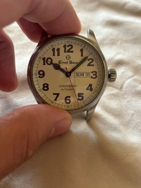Ernst Benz 44mm ChronoFlite Parchment Dial Watch w/ Box and Manual – LOWER PRICE