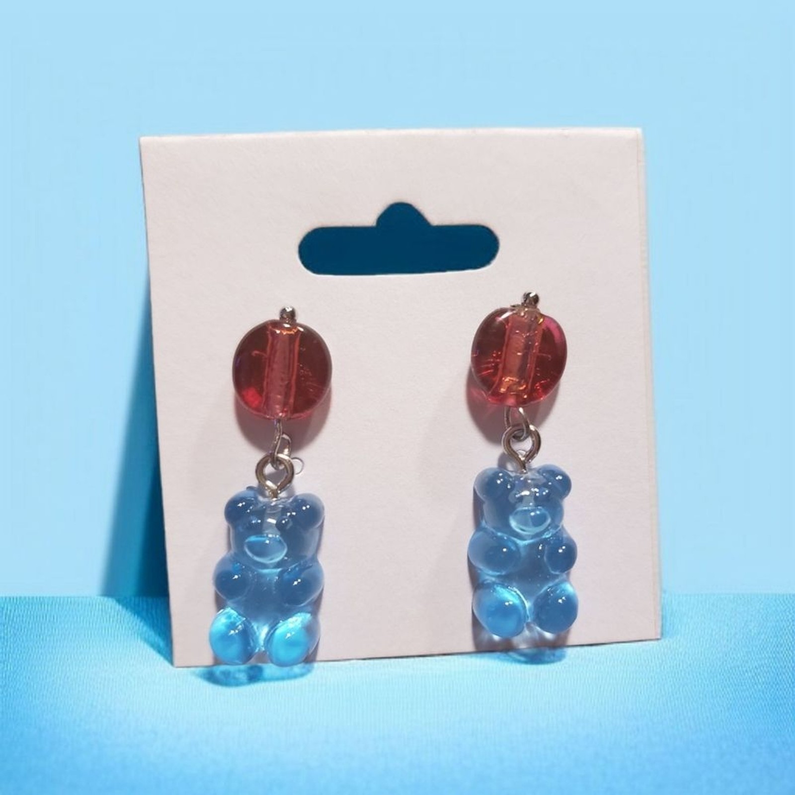 Blue and Red Gummy Bear Earrings