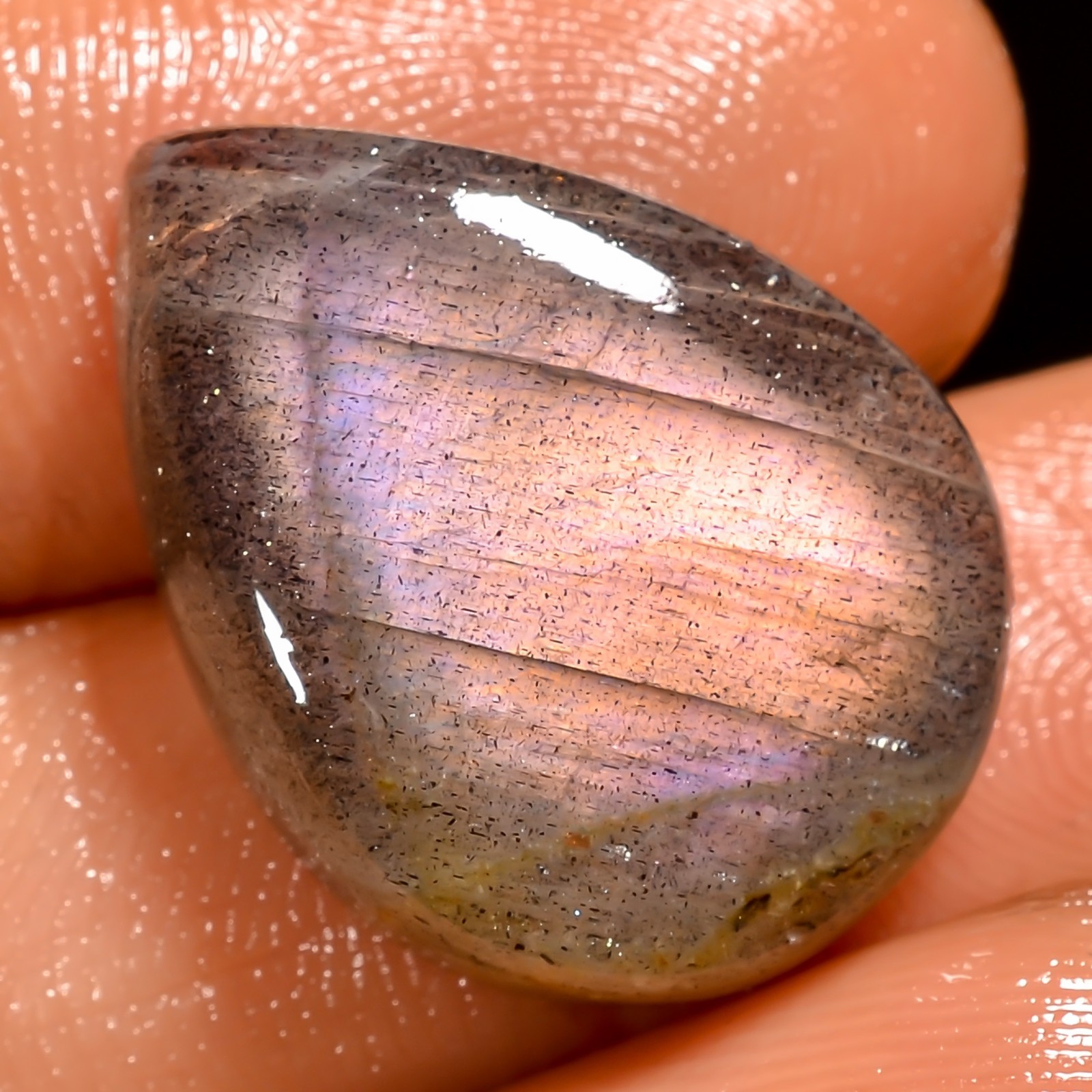 17 Ct Natural Labradorite Pear Cabochon Loose Gemstone For Pendant 21X15X6 mm