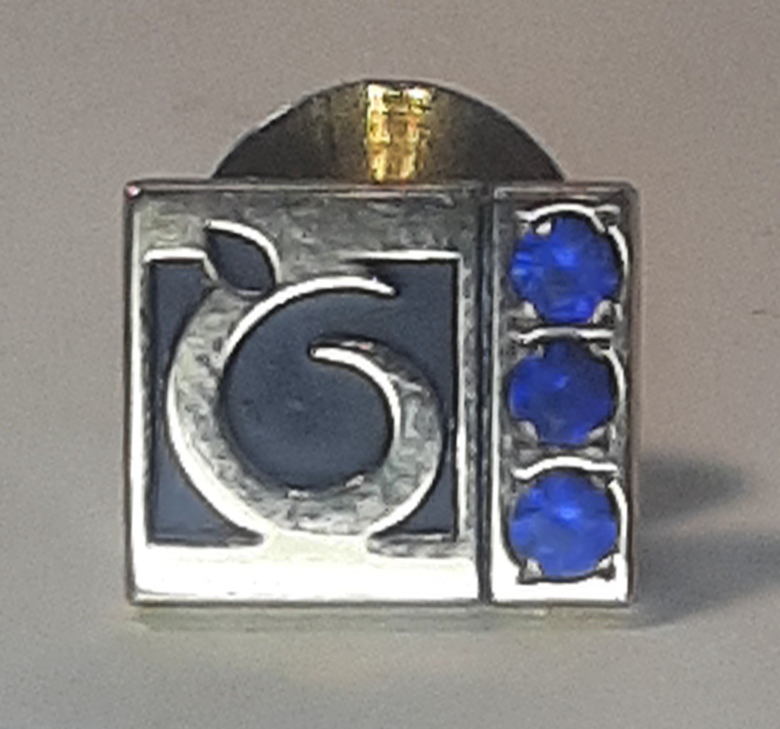 10K Gold Tie tac Pin w 3 Sapphires lapel pin 1/5 10K Vintage