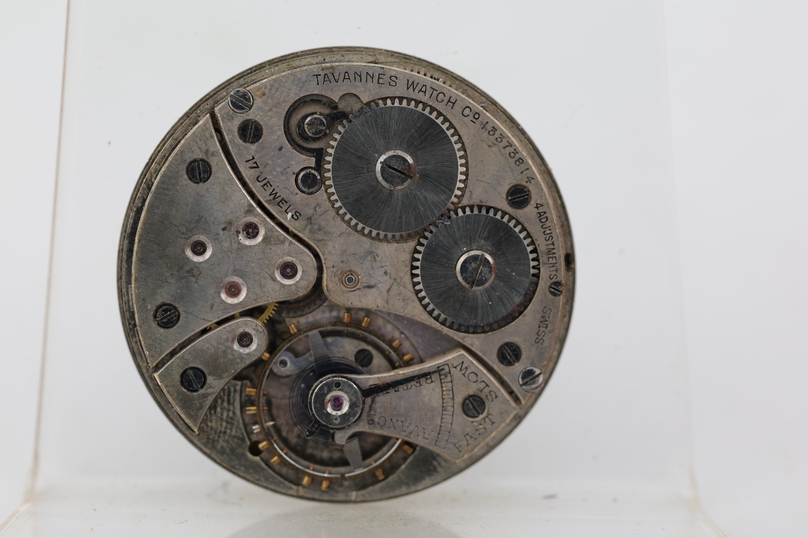 TAVANNES 17j SWISS 13373814 HIGH GRADE POCKET WATCH MOVEMENT, 39.7mm (OD)