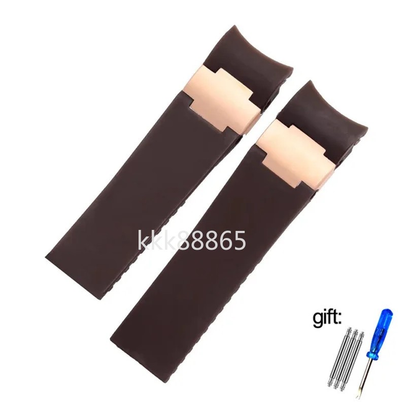 22mm Rubber Watch Band Strap Fits Ulysse Nardin Maxi Marine / Diver Black Blue