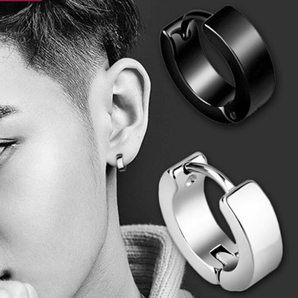4PCS Men Women Stainless Steel Hoop Earrings Small Hoop Huggie Ear Piercings