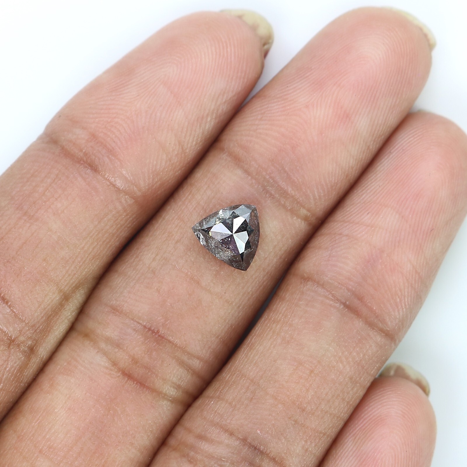 1.27 Ct Natural Loose Triangle Diamond 7.00 MM Salt And Pepper Diamond QN9661