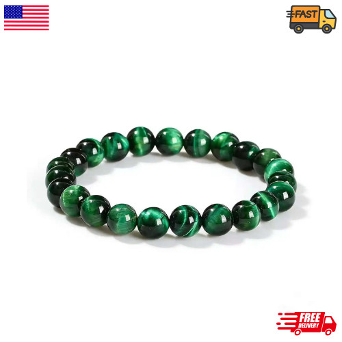 8MM Green Tiger Eye Bracelet Energy Crystal Stone Healing Reiki Gifts