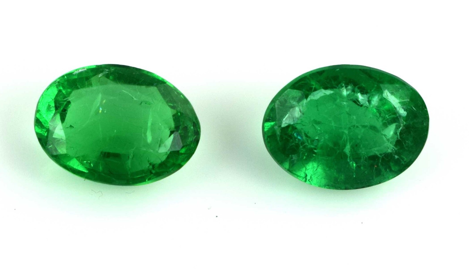 13.45 Ct/14 mm Oval Zambian Emerald Natural Gemstone Pair Certified