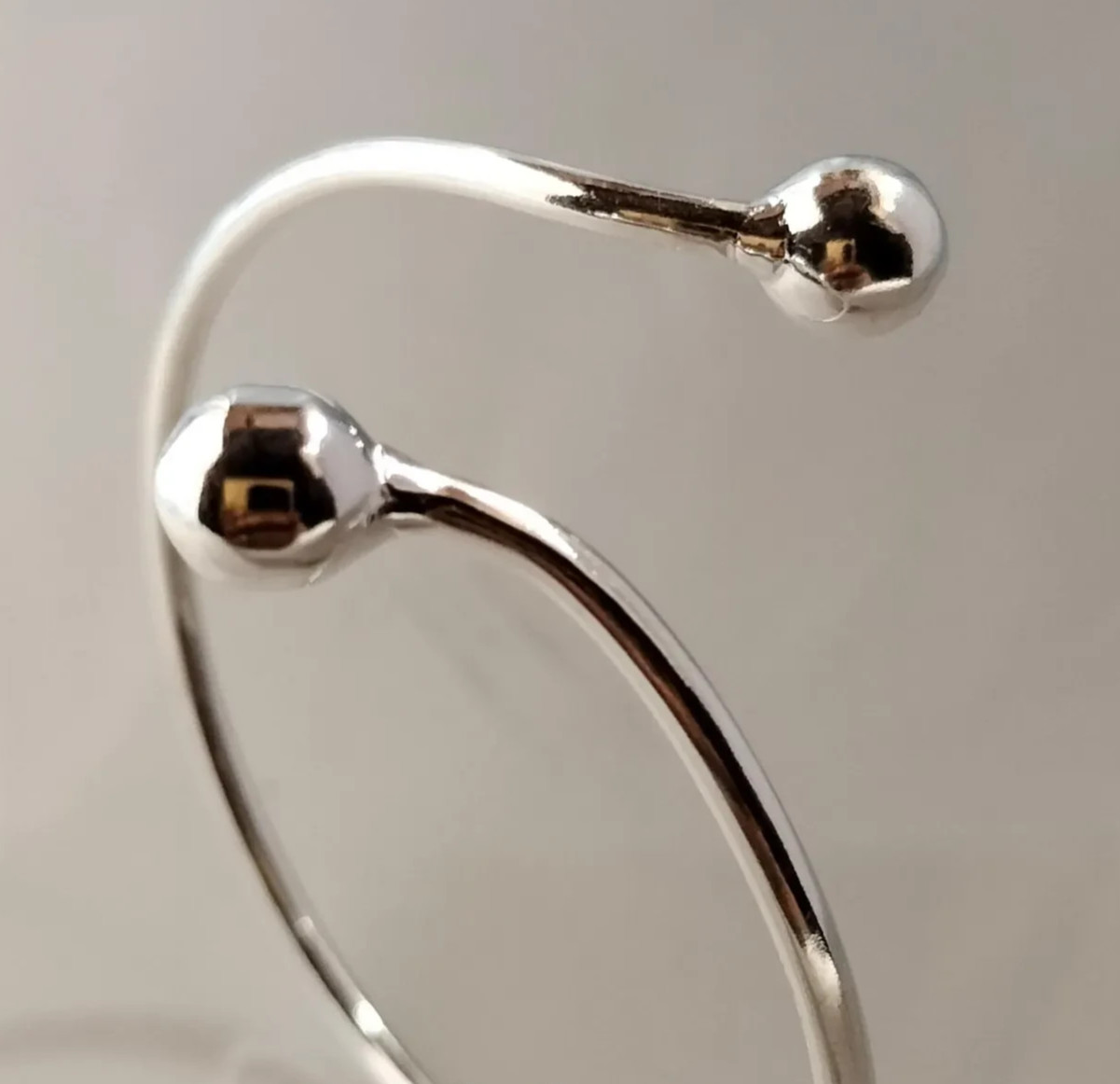 1 Pc 925 Silver Bangle, Unisex Bracelet Bangle kada , Openable Adjustable Hammer