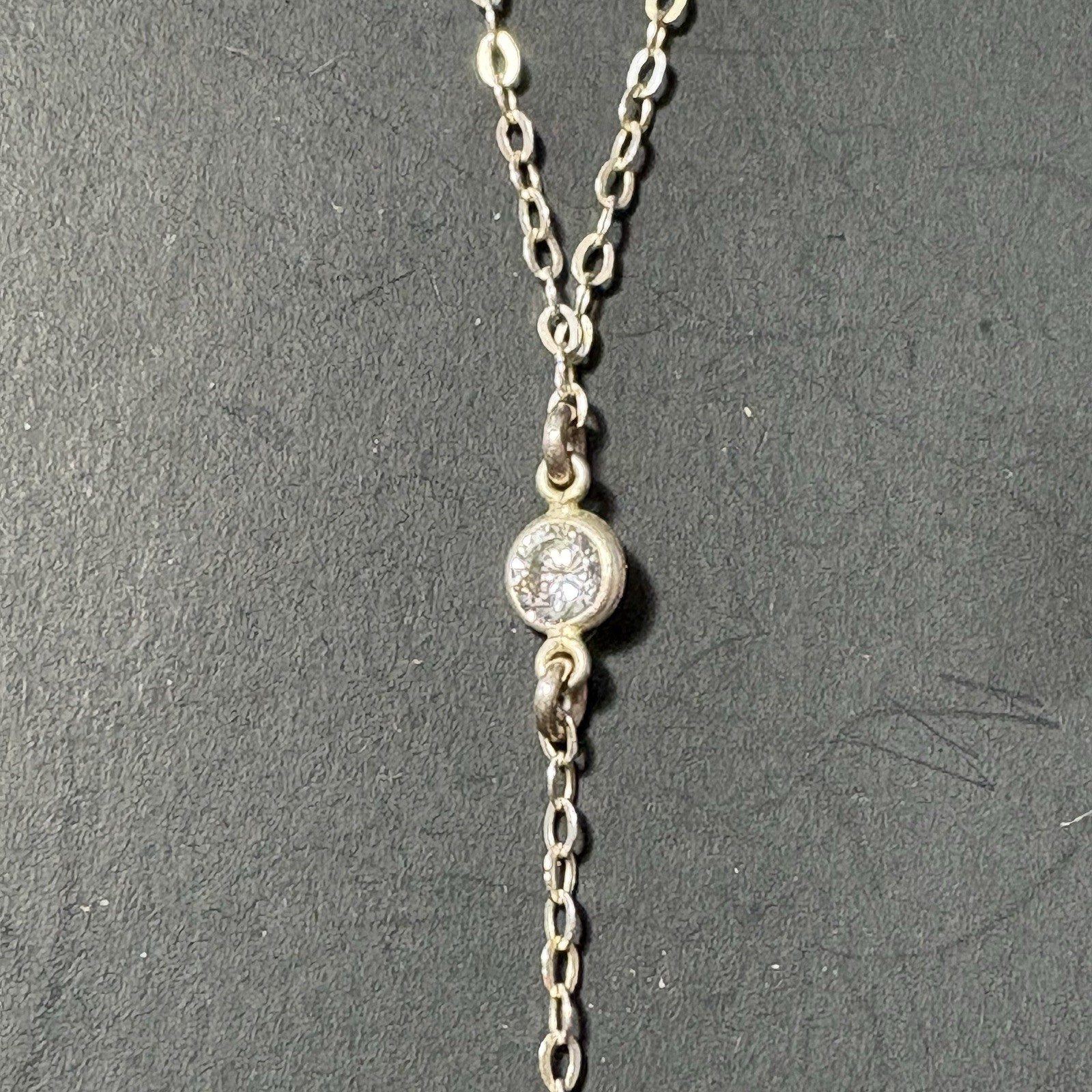 Sterling Silver Lariat Necklace Bar Pendant Minimalist Y Drop Modern Capsule