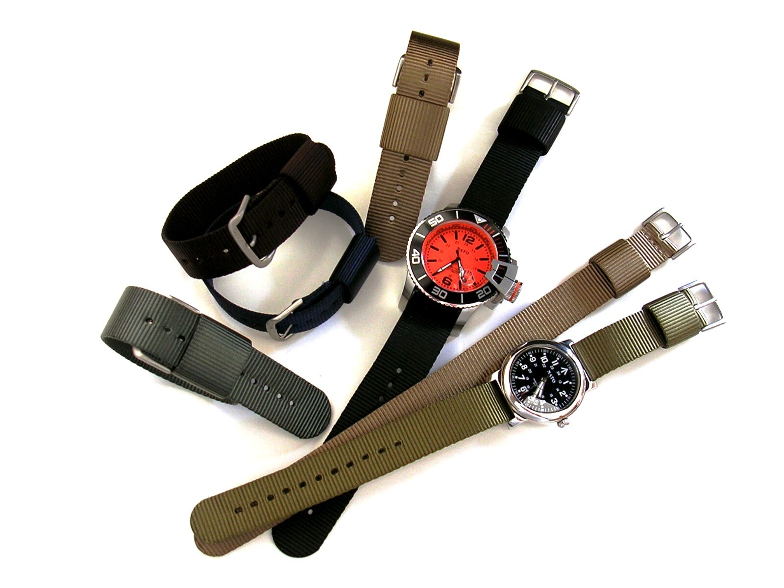 1pc RAF NATO strap WWII HD Ballistic nylon Olive army Khaki military watch bands