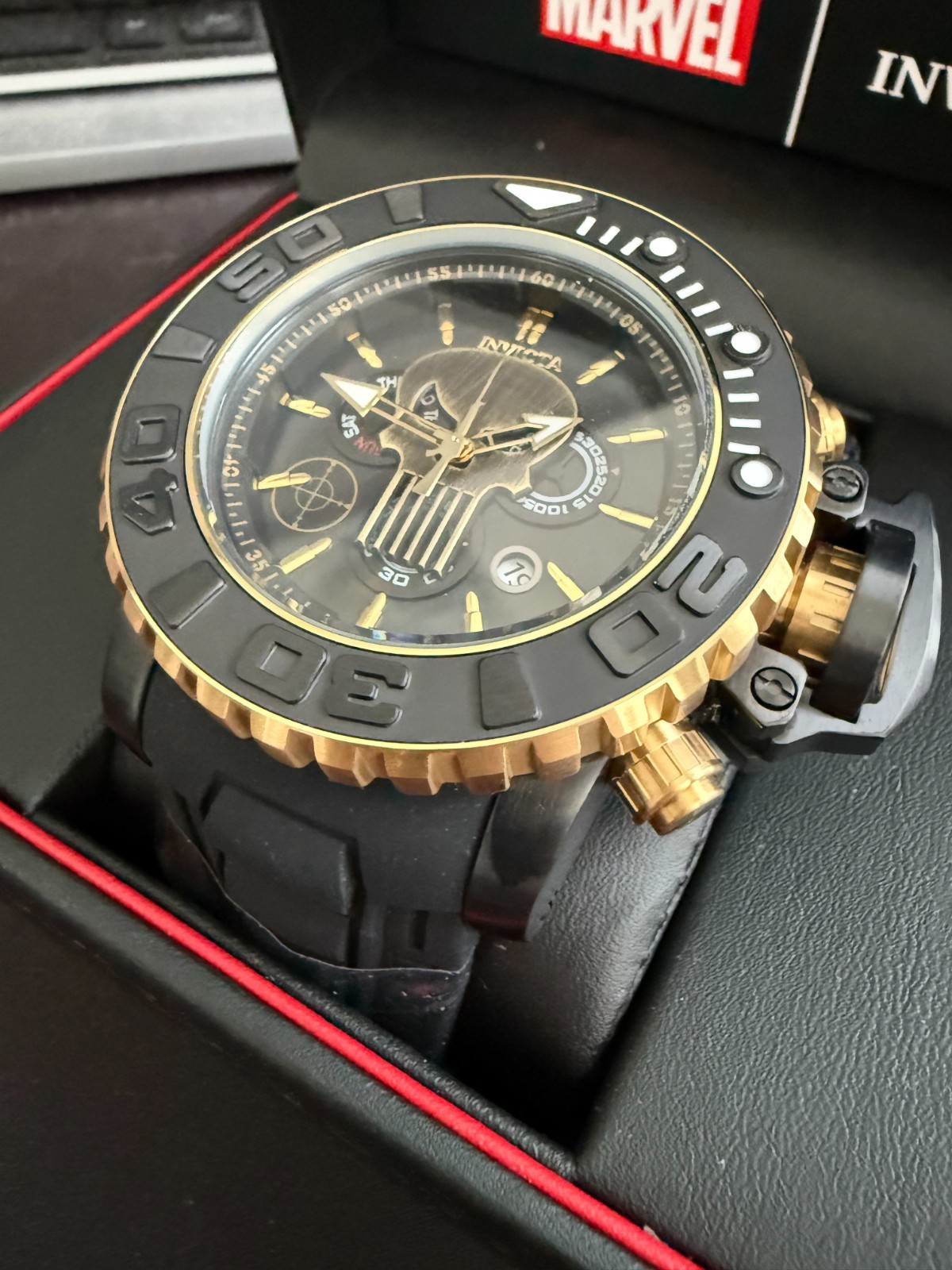 Invicta Marvel Punisher Men’s Limited Edition Gold Watch 285/3000