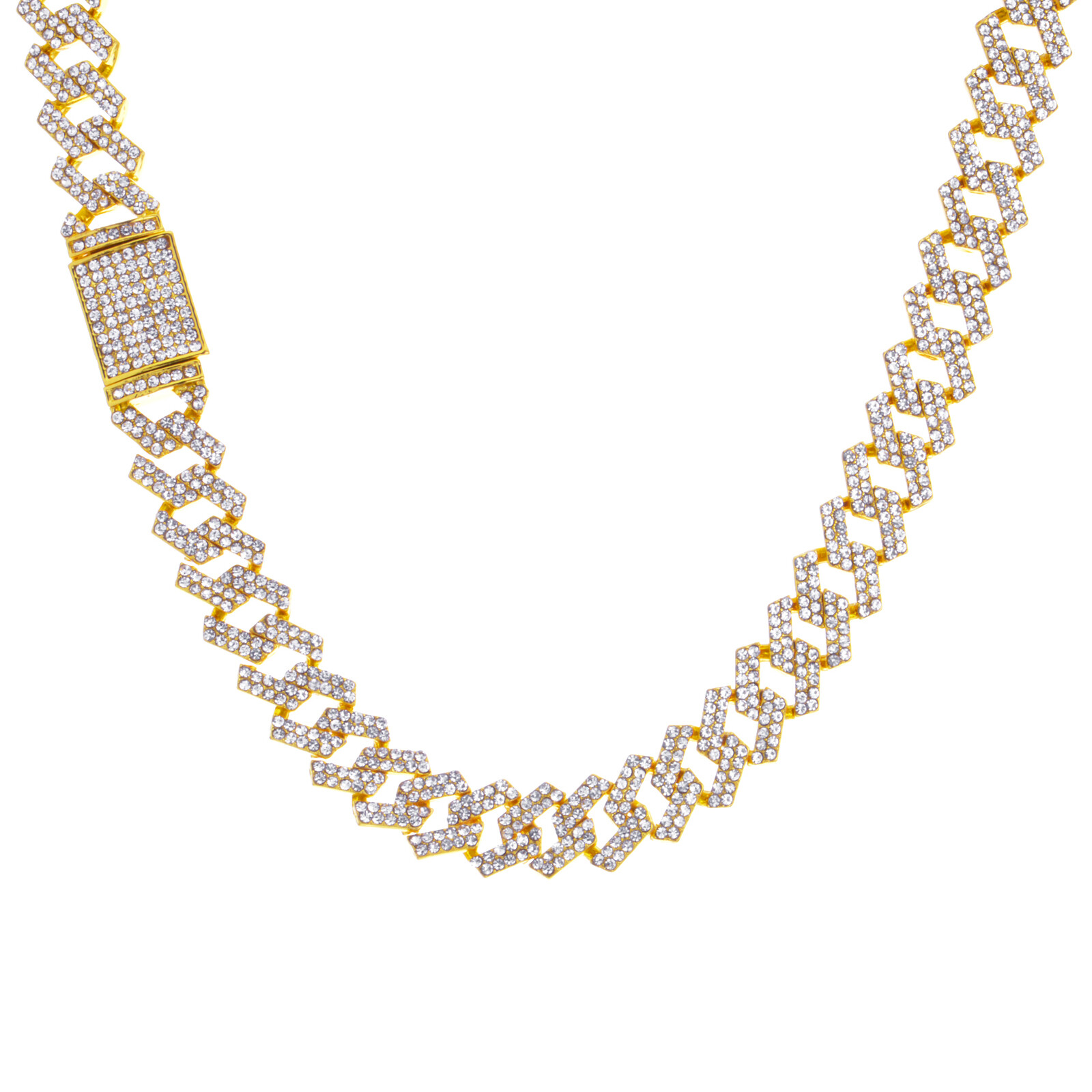 HIP HOP STONE 14 MM 18″ 20″ 24″ MIAMI CUBAN CHAIN NECKLACE CSN 114 G