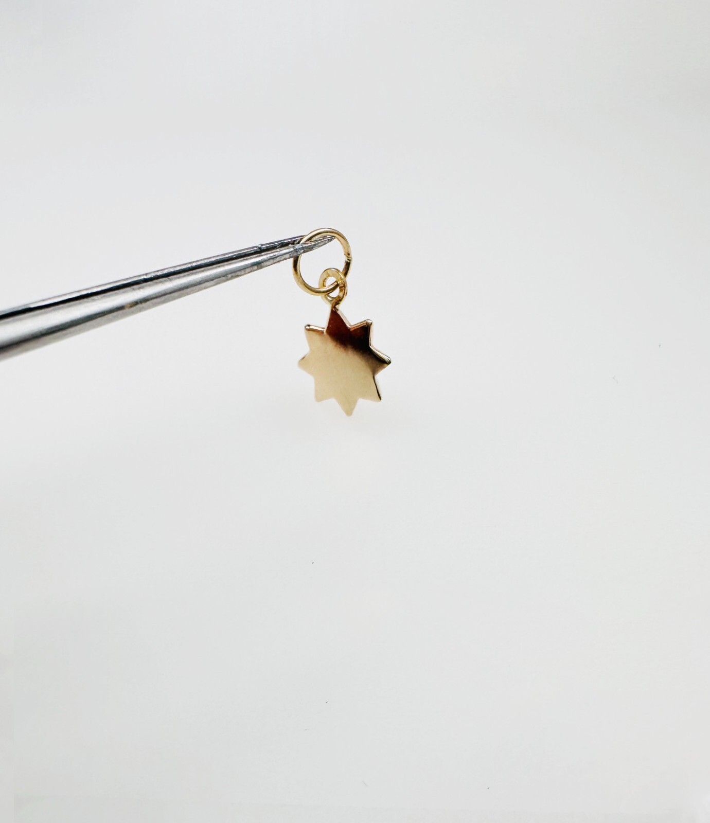 14K Solid Yellow Gold Mini/Petite Celestial Sun Charm Pendant .5x.3″ (13x7mm)