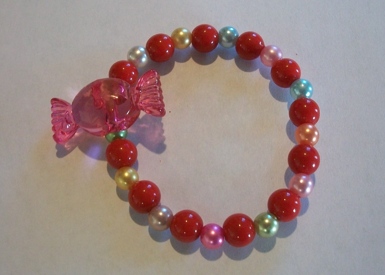 Girl’s Acrylic Stretchy Christmas Necklace & Bracelet Set, choice of 5 colors