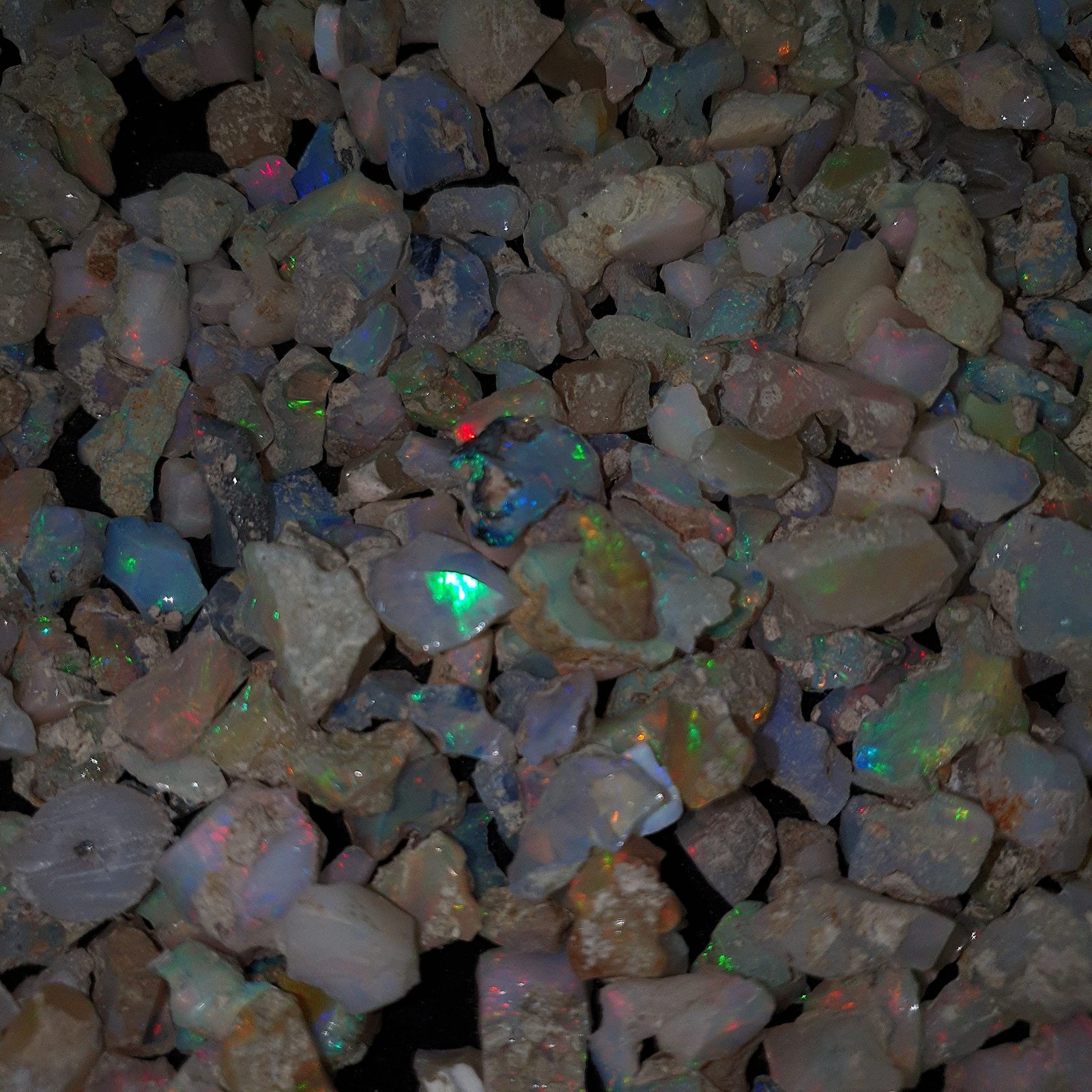 JAI GEMS 100 Cts Of Ethiopian Opals Raw Rough Aaa 10-15mm, multi-color