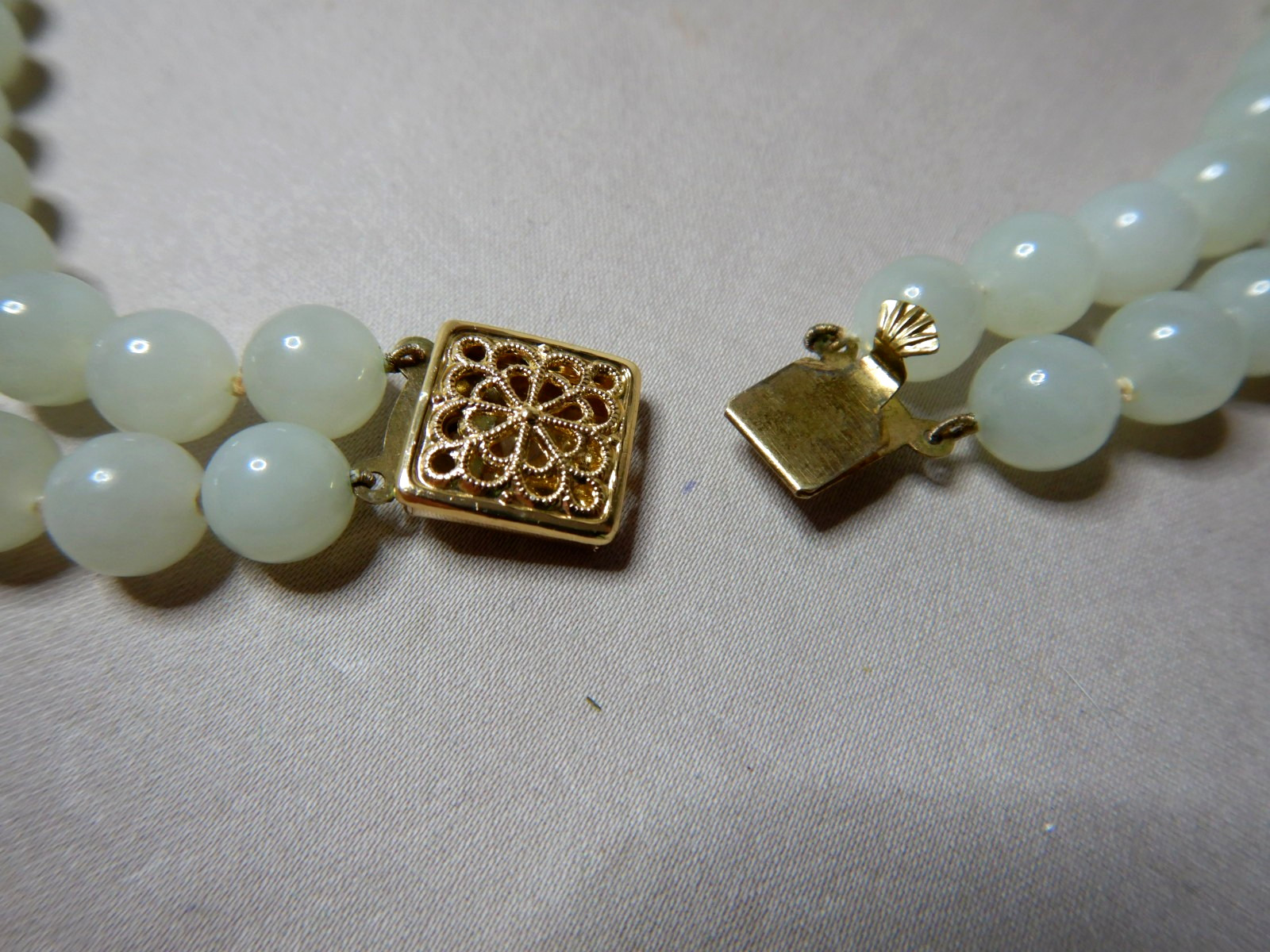 Vintage Jade Multi Pendant Beaded Double Strand Necklace