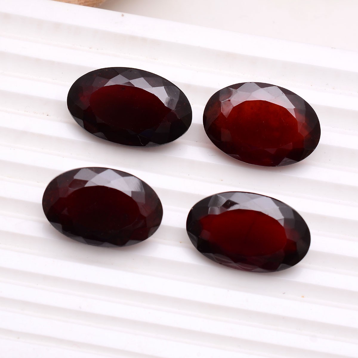 4 Pcs Natural Hessonite Garnet Top Grade 21mm-24mm Oval Cut Untreated Gemstones