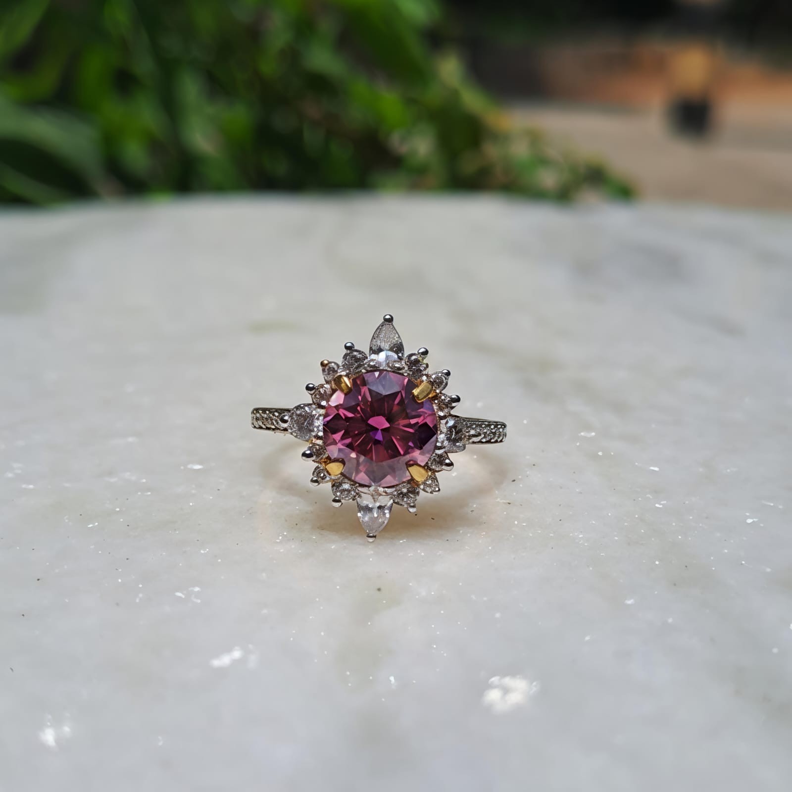 2 C Solitare Pink Lab Grown Diamond Ring 925 Sterling Silver 18k white Plated