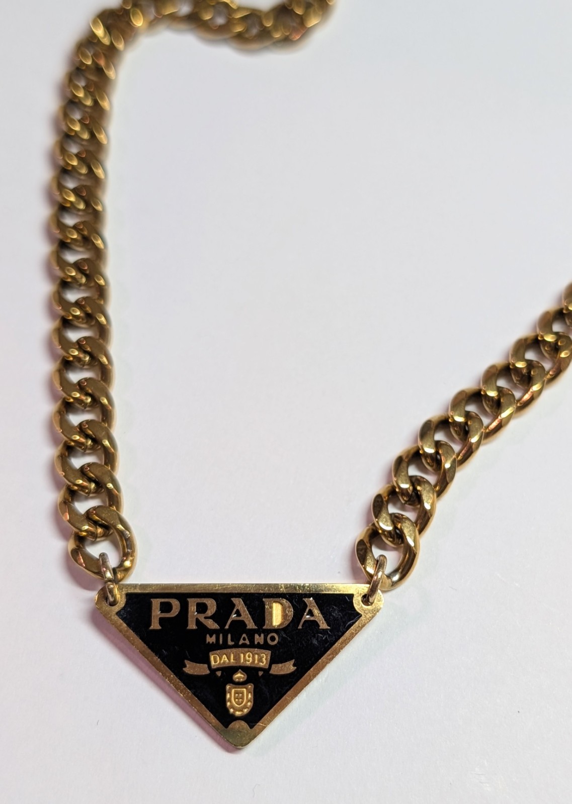 18k Gold Plated Prada Rework Necklace