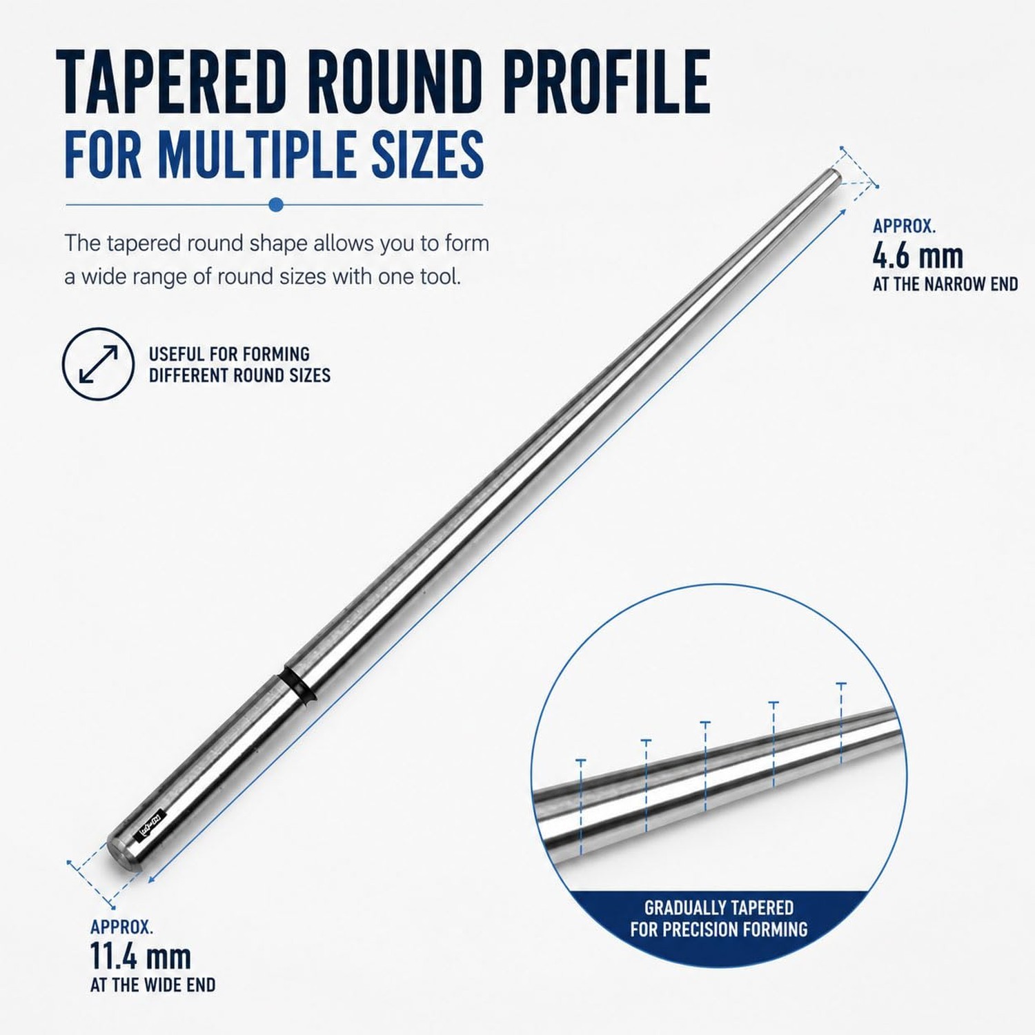 WAYMIL Round Bezel Forming Mandrel, Hardened Steel Tapered Jewelry Mandrel fo…