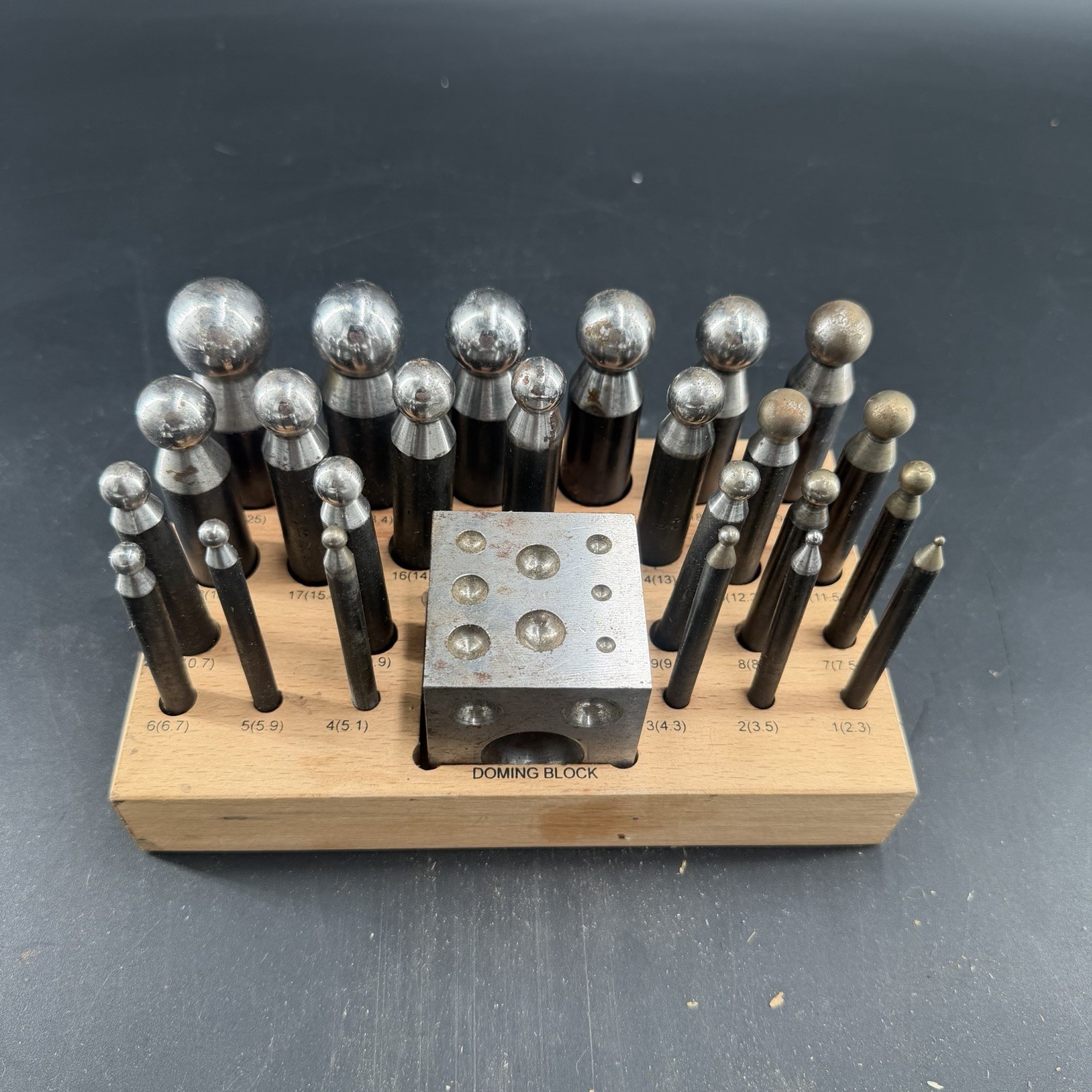 25 Piece Dapping Doming Punch Block Set 2.3 mm to 25 mm Jewelry Making Metal