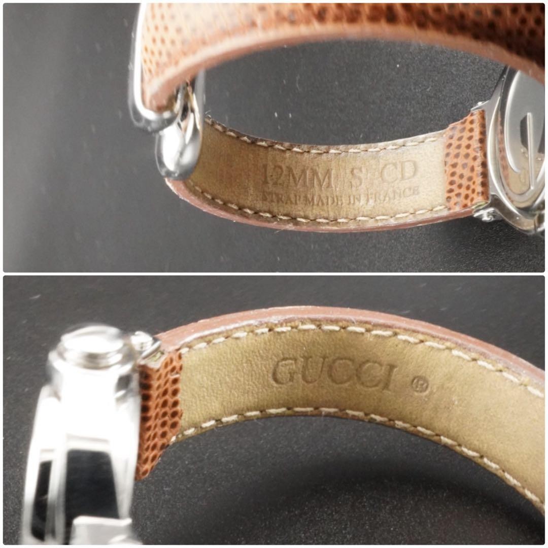 Gucci 6600L Turnface Brown Quartz Wristwatch Bangle Box Japan 0713258