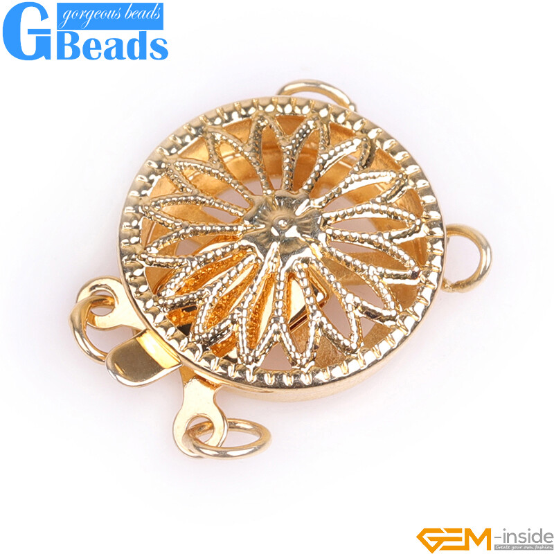 Exquisite Filigree 14K Gold Filled Pearl Box Snap Clasp Necklace Clasps Closures