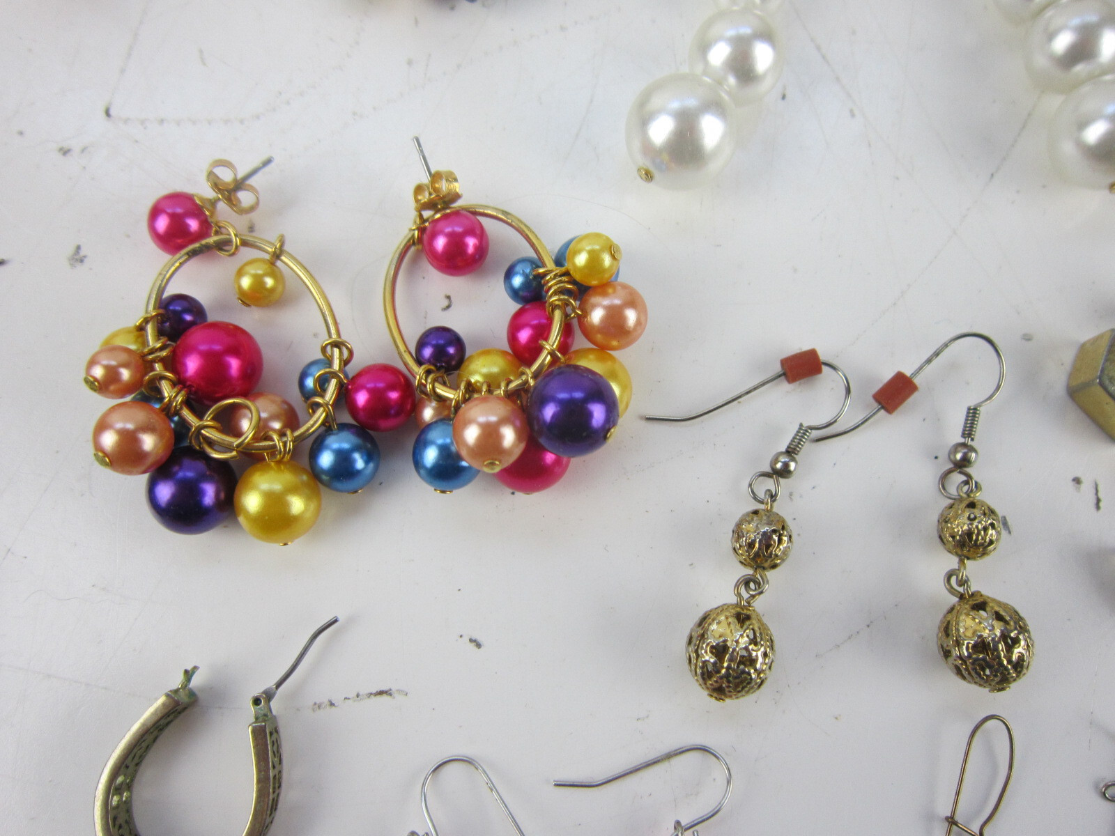 Vintage Earrings Lot, Some Clip On. Ring, Pendant. Not Researched.