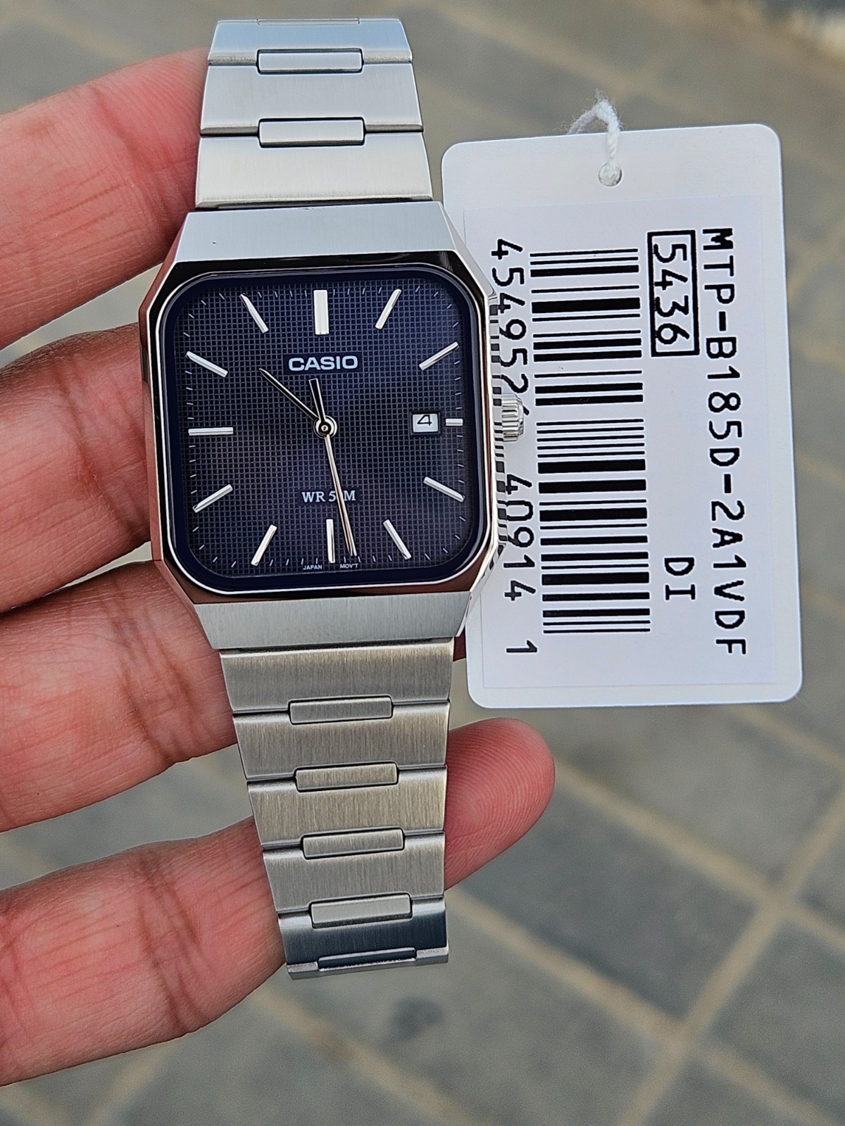 Casio MTP-B185D-2A1VDF Men’s Watch Blue Dial Stainless Steel Date WR50M