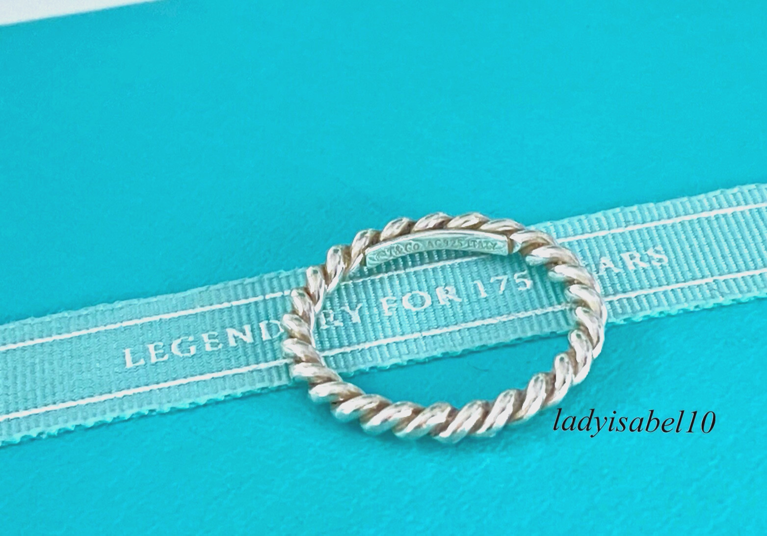 Tiffany & Co Size 4 Twist Rope Narrow Band Ring Small Silver w Pouch – Authentic