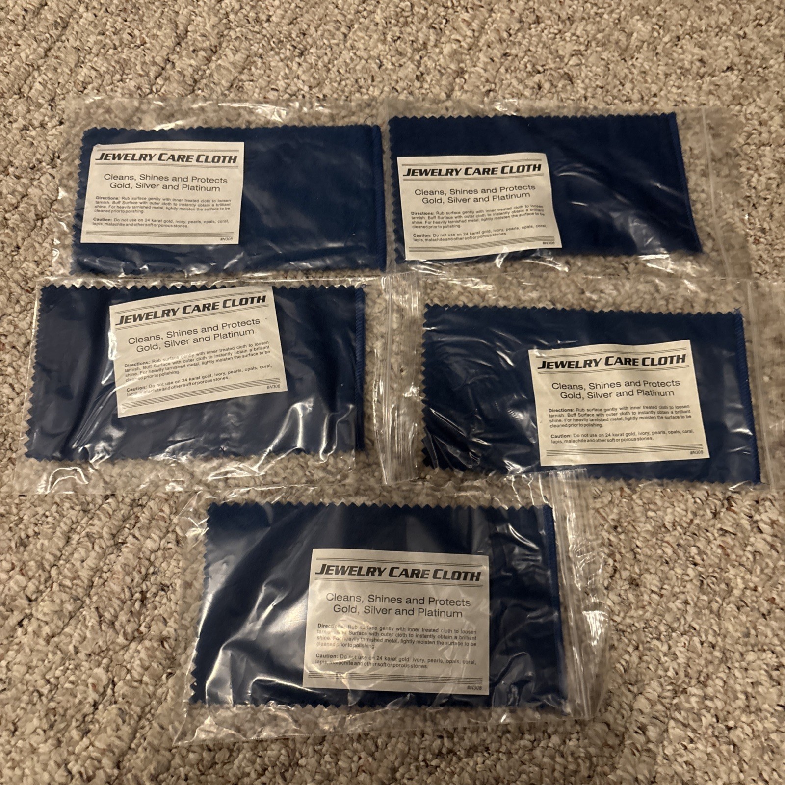 5x New Silver,Gold,Platinum Jewelry Cleaning and Polishing Cloth
