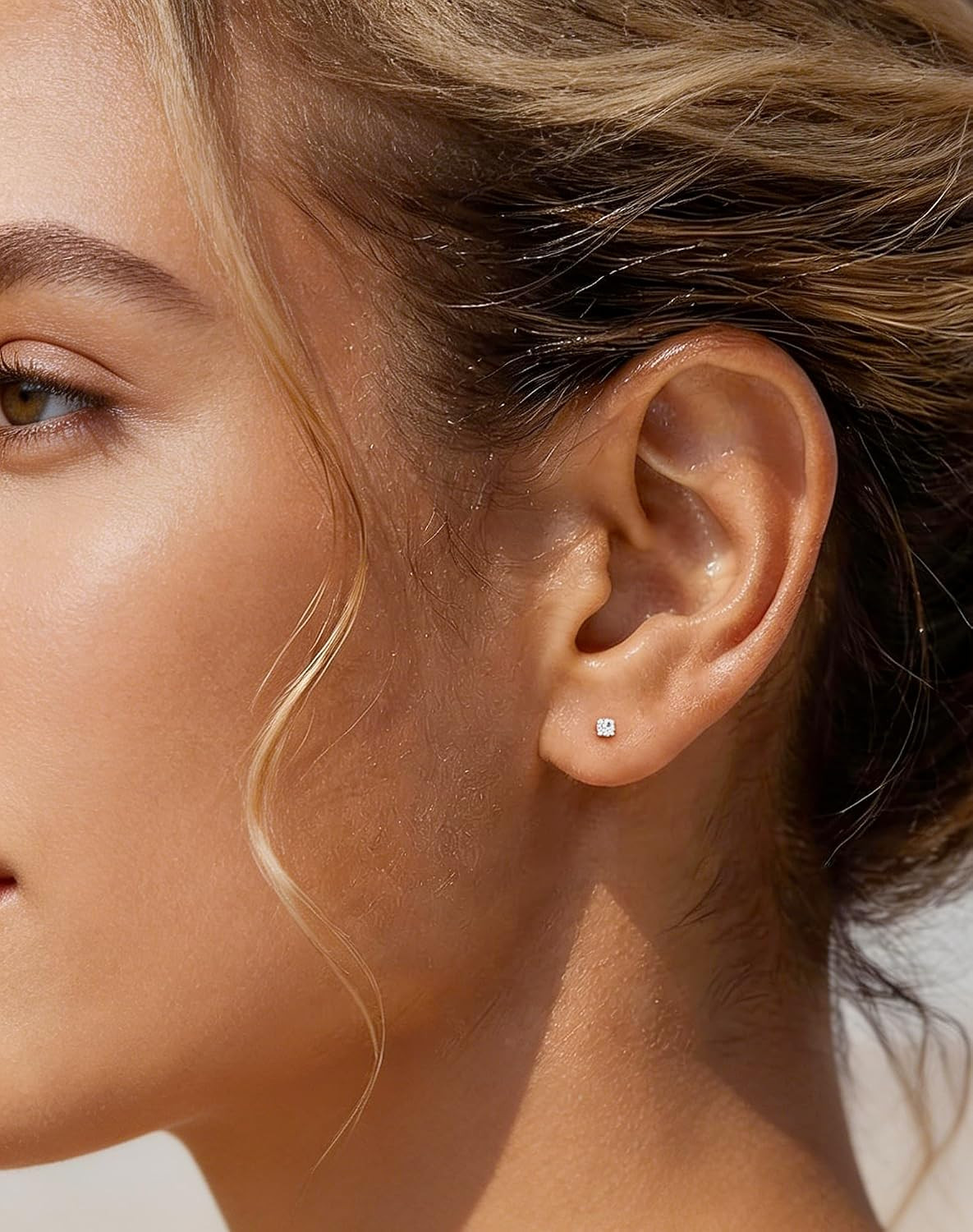 5/10 Pairs Small Gold Silver Stud Earrings for Women Men, 2Mm CZ Hypoallergenic