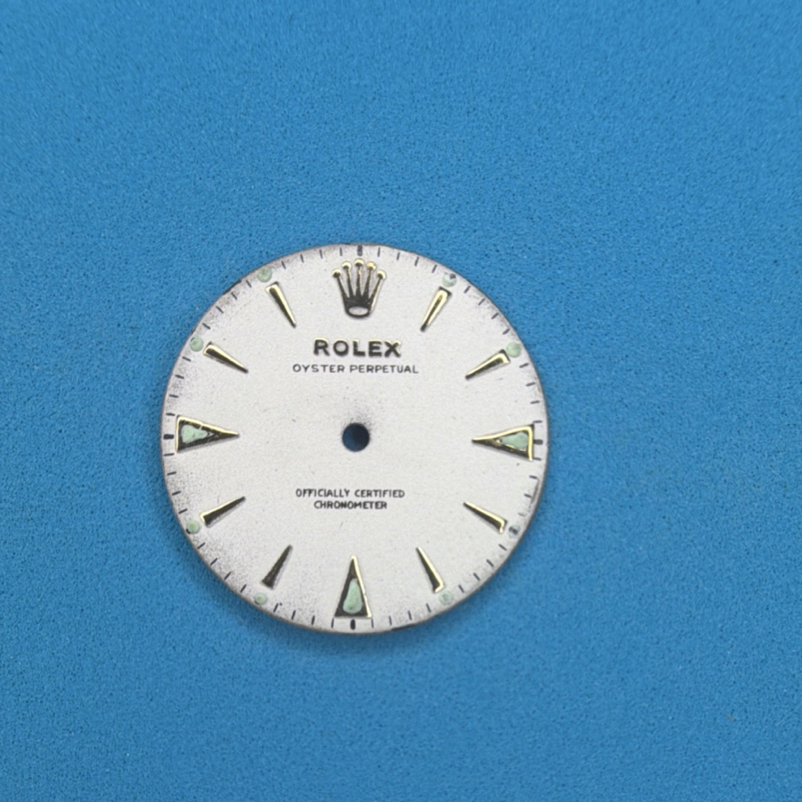 Vintage Rolex Oyster Perpetual Dial Silver Non-Numeric Hour Markers, Bright Lume