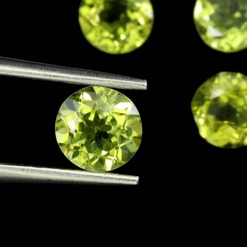 Round Cut Natural Unheated Top Rich Green Peridot 9pcs 8.22ct 5.7mm Lot Gemstone