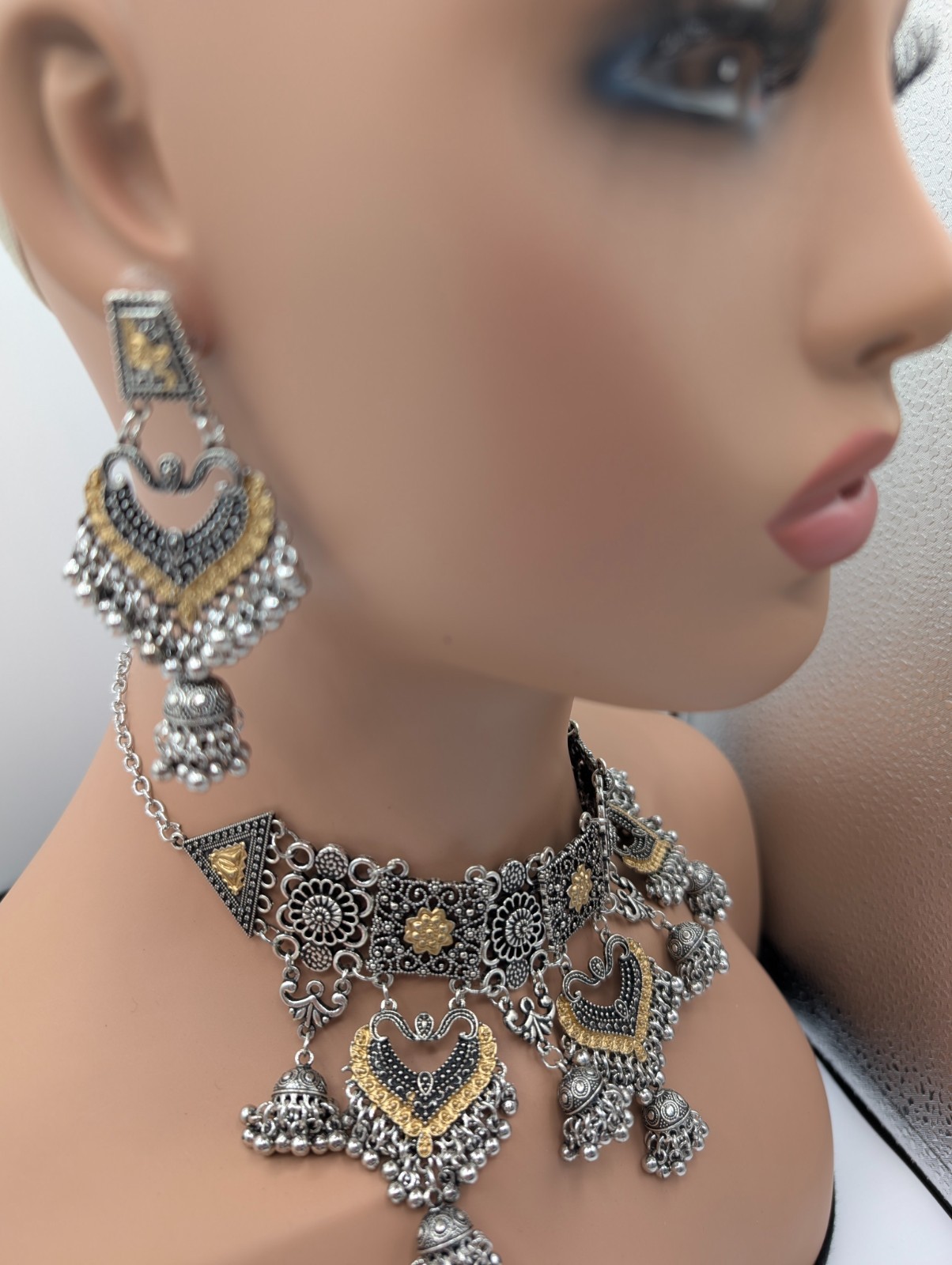 Aurum Necklace Set | Fusion Dual Tone Necklace Set | Boho Fashion