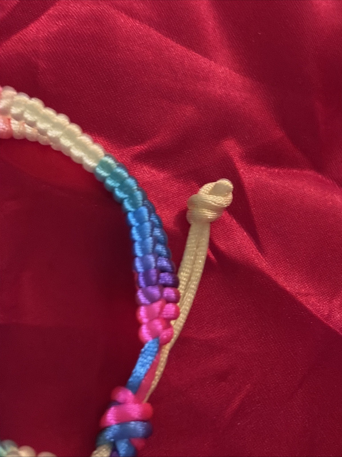 NEW COLORFUL NEON NYLON HERRINGBONE WEAVE FRIENDSHIP BRACELET ADJUSTABLE NIP